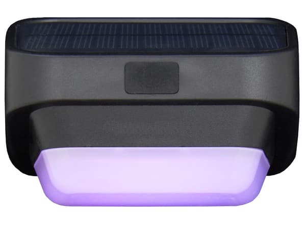 Solcellslampa LED RGB för trappa/staket med skymningssensor svart
