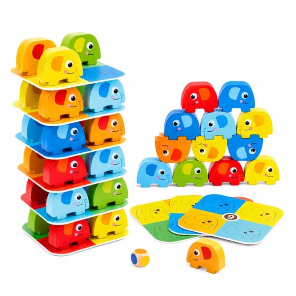 Tasapainopeli Balancing Elephants, taitopeli, 46 osaa, 2+ pelaajaa