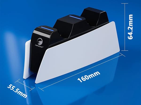 PS5 opladerstation for 2 DualSense-controllere med LED sort/hvid USB