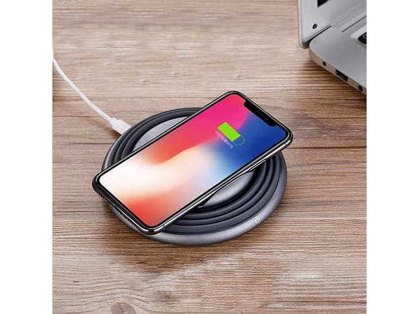 Trådlös Qi-laddare 10W vikbar USB-C vit/grå (slumpad färg)