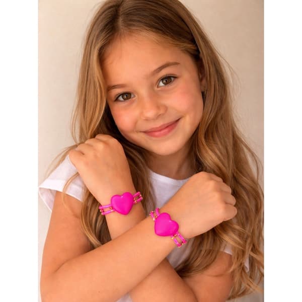 Glow stick-armbånd med dobbelte hjerter, lyser i mørke, 2-pack