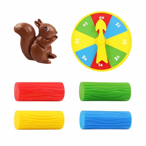 Färdighetsspel Spara ekorren med spinner, 2+ spelare, 40 pinnar