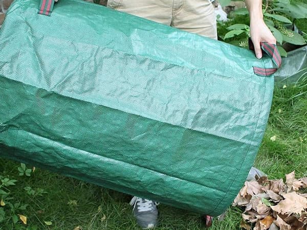 Trädgårdssäck lövbag 120 L PE-plast grön med handtag