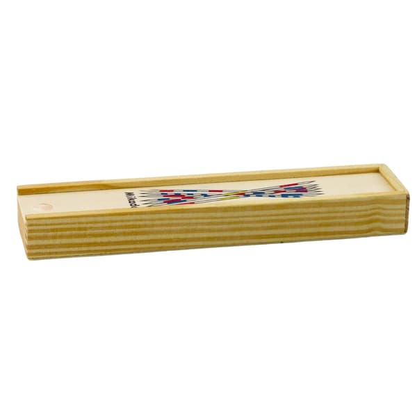 Mikado-peli puusta 41 tikkuja puisessa laatikossa