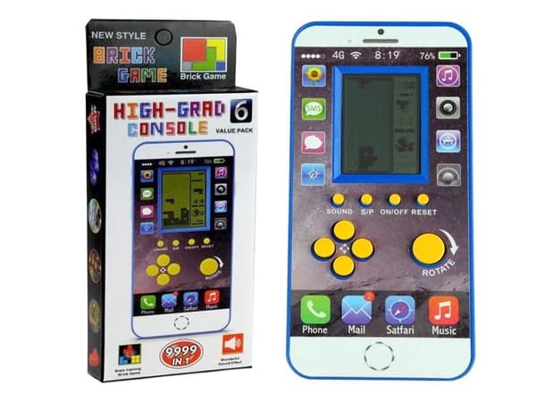 Bærbart Tetris-håndspil i mobiltelefonformat 14 cm