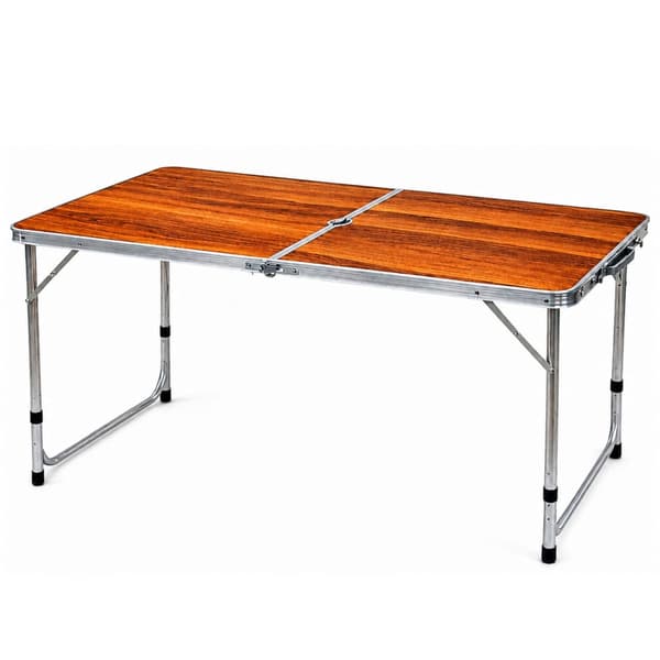 Hopfällbart campingbord 120x60 cm höjdjusterbart 55-70 cm i väska