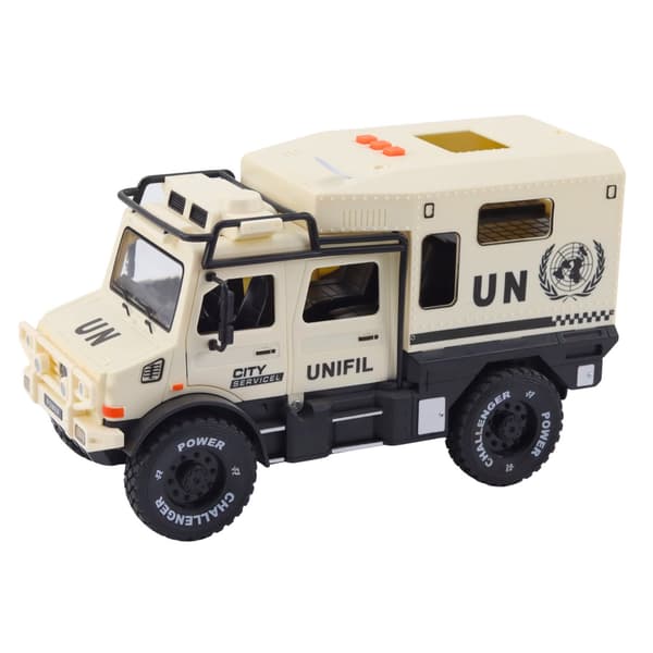 Legetøjsbil Off-Road City Service 1:14 dragback lys/lyd beige