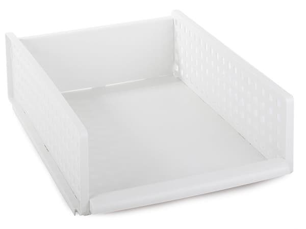 Dokumentorganisator stabelbar sammenfoldelig plast hvid 44x30x13 cm