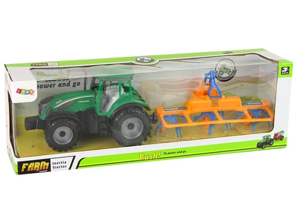 Legetøjstraktor med rive friktionsdrift 24 cm, 3+ år