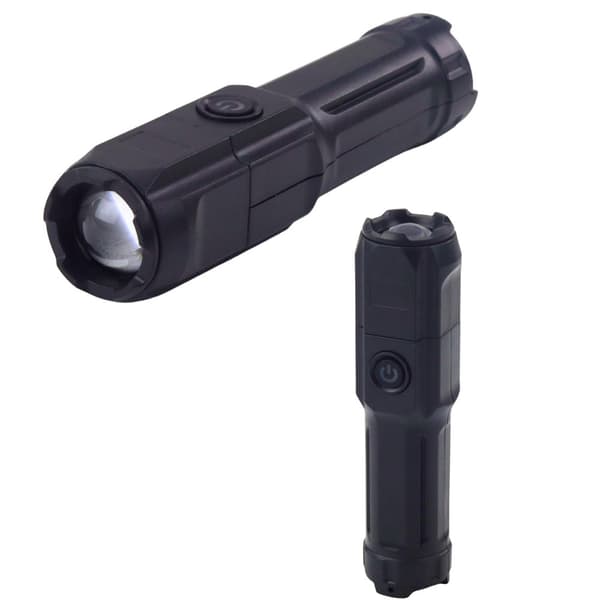 LED-lommelygte med zoom, 3 indstillinger, genopladelig micro-USB, 14 cm
