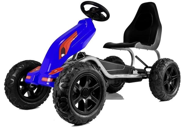 Pedalgokart för barn 6+ med handbroms, frihjul och gummihjul