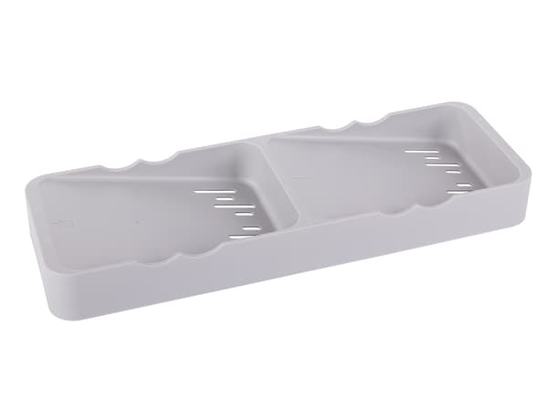 Bestikindsats til skuffe udtrækbar med 2 rum, grå plast 13x39,5 cm