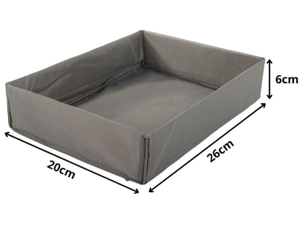 Förvaringsorganisatör för låda/garderob polyester grå 26x20x6 cm