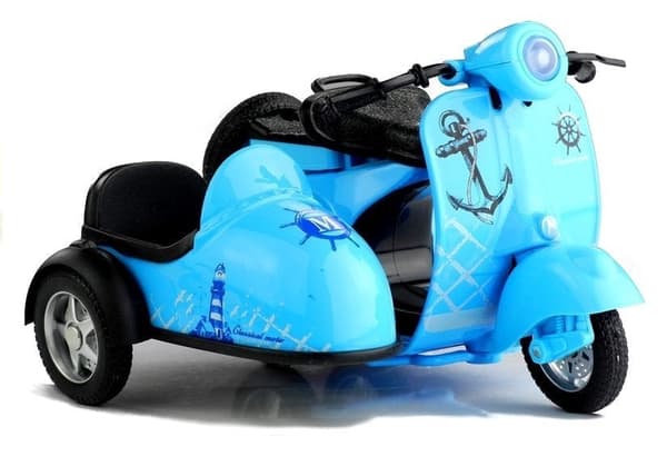Legetøjsmotorcykel 11,5 cm med dragback, lys & lyd, 3+ (blå/rosa/gul)