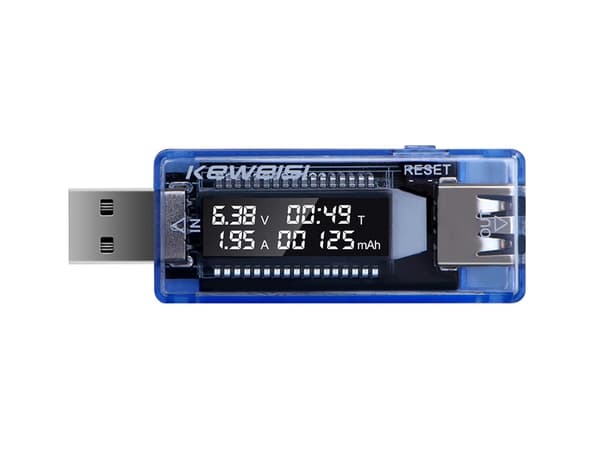 USB-voltmeter/amperemeter USB 3.0 med LCD-display blå
