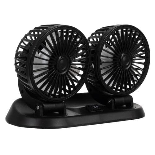 Dobbelt bilventilator 12V til cigarettænderstik, 2 hastigheder, 360° roterbar