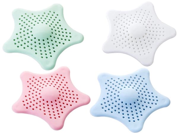 Avloppssil silikon med sugproppar 14,5 cm 4-pack blandade färger