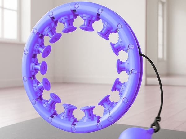 Viktad hulahopring justerbar 24 segment med massageknoppar lila