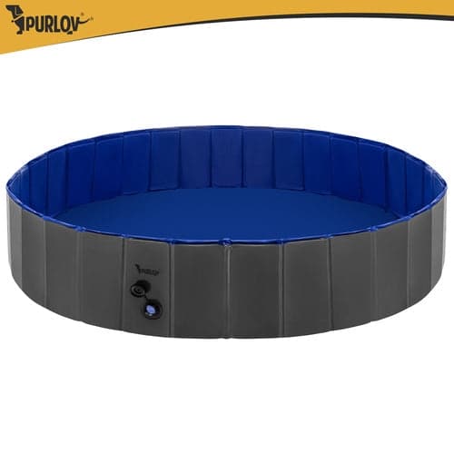 Sammenklappelig hundepool 160x30 cm 600 l PVC/ABS med afløbsventil
