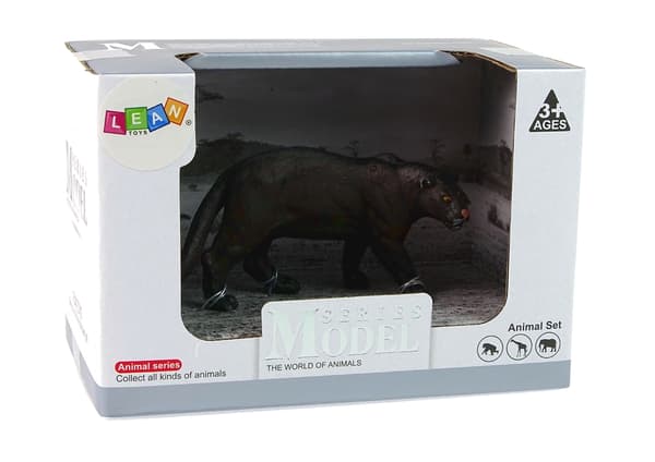 Dyrefigur panter i plast 12 cm, legetøjsfigur 3+ CE EN71