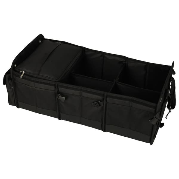 Bagageorganisator til bil med køletaske 100L foldbar sort Black