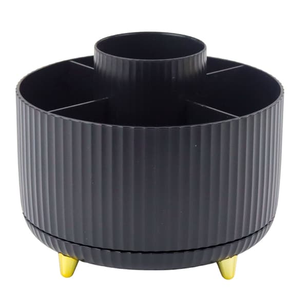 Roterende makeupbørsteorganisator 360° med 5 rum, ABS-plast 14 cm