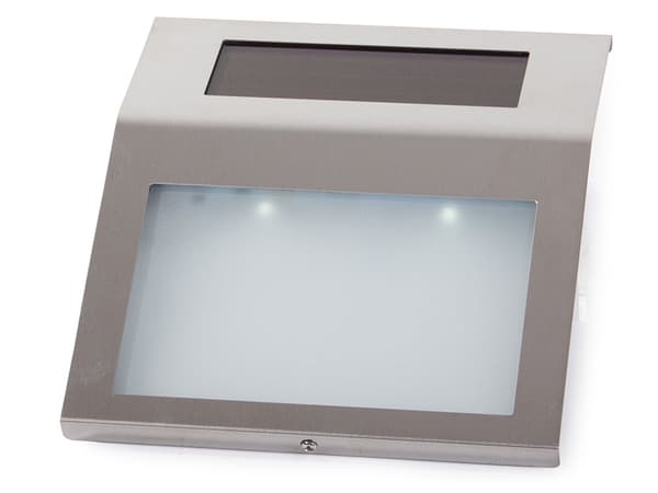 Aurinkokäyttöinen talonumerokyltti ruostumaton teräs 18x20 cm LED