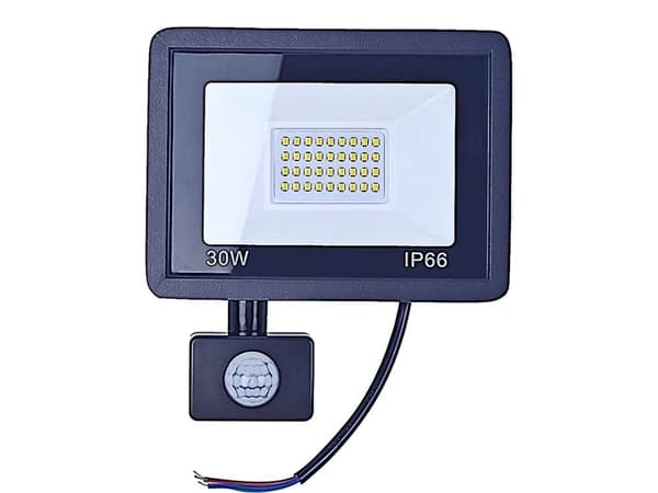 LED-strålkastare 30W 6000K kallvit med rörelse- & skymningssensor IP66