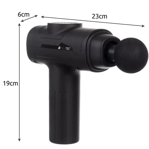 Massagepistol 35W 6 niveauer 8 massagehoveder LED USB sort
