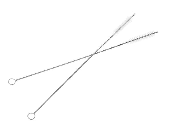 Metallsugrör rostfritt stål 8-pack (4 raka/4 böjda) + 2 borstar