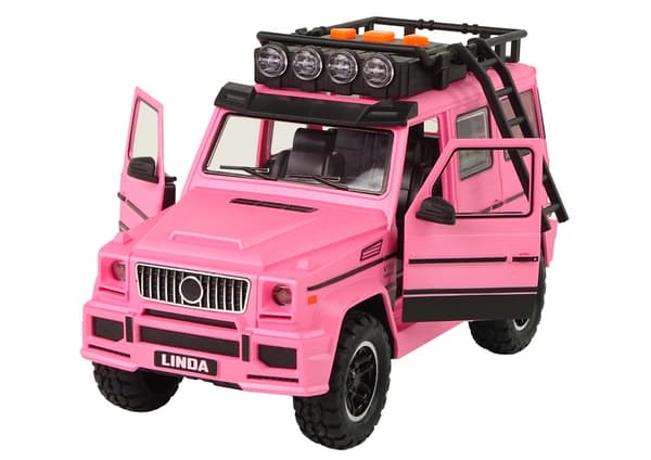 Offroad-leluauto vaaleanpunainen 25 cm kitkatoiminto, ääni & valo 3+