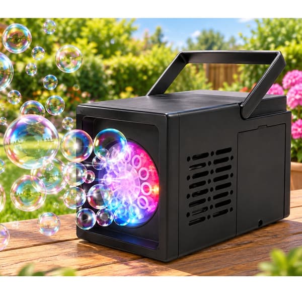 Bubbelmaskin portabel trådlös 10 bubbelhål AA-batteri + 50 ml vätska