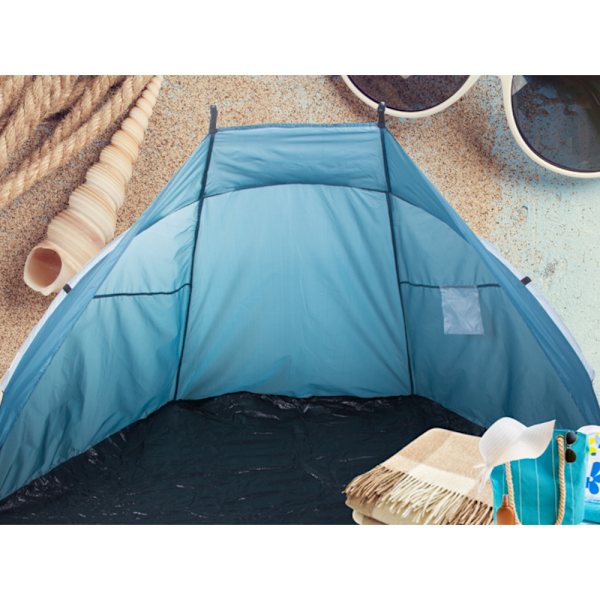 Strandtält UV-skydd snabb uppfällning polyester blå 200x100x110 cm