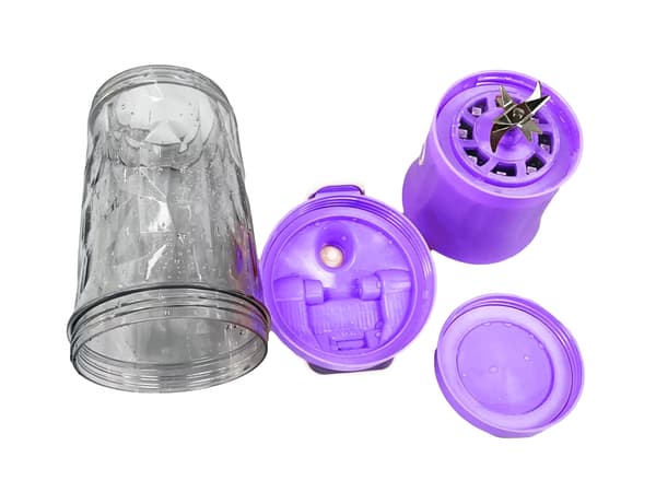 Bærbar USB-blender 600 ml genopladelig Type-C 6-bladet lilla
