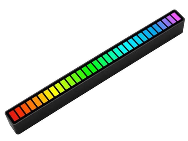 USB LED-lys RGB med musikstyring 18 indstillinger 32 LED sort med stativ