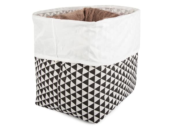 Sammenklappelig vasketøjskurv 90 L rektangulær med låg og snørelukning 45x50x40 cm