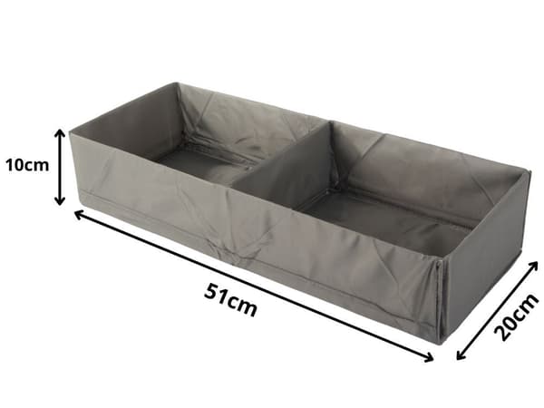 Skuffeorganisator 2 rum 51x20x10 cm polyester foldbar