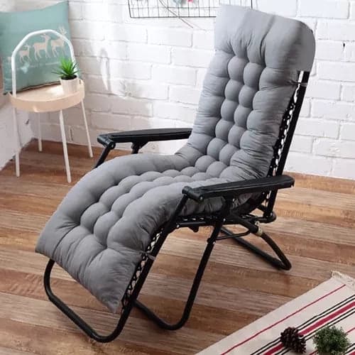 Siddepude loungesofa 173x50x5 cm bomuld med perleskum, stropper