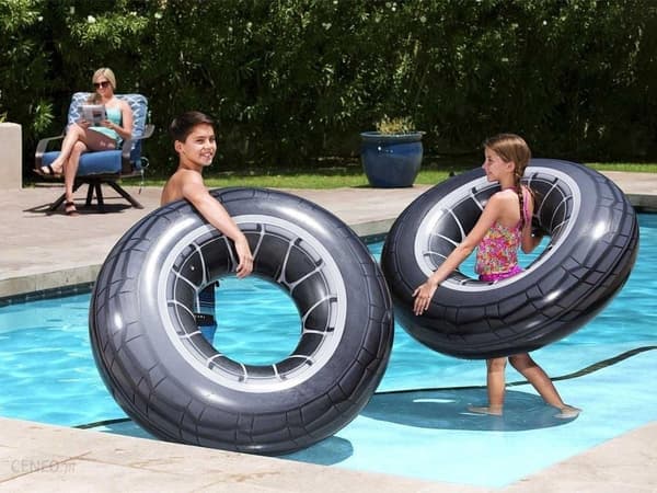 Uppblåsbart simhjul 119 cm däcktema PVC för 12+ år max 90 kg