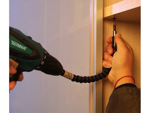 Fleksibel bitforlænger 30 cm magnetisk sort til skruetrækker/boremaskine