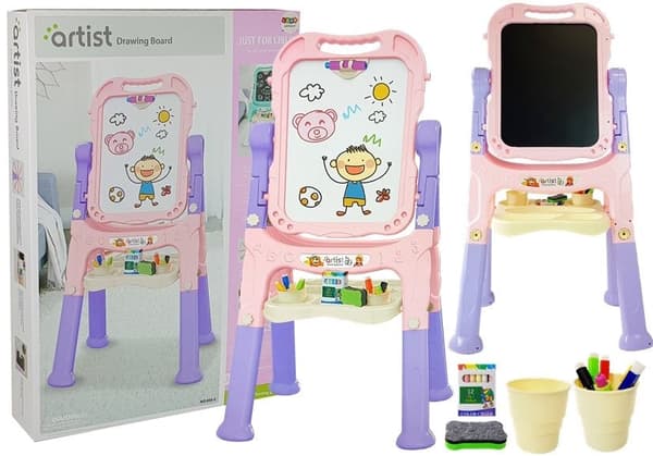 Magnetisk barnrittafel 2-sidig whiteboard/krittafel 110 cm 48 delar