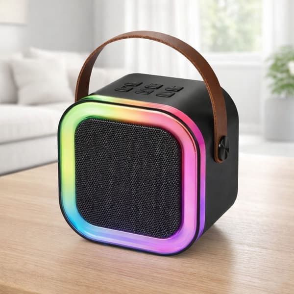 Trådløst karaoke-system K12 med højttaler og 2 mikrofoner Bluetooth