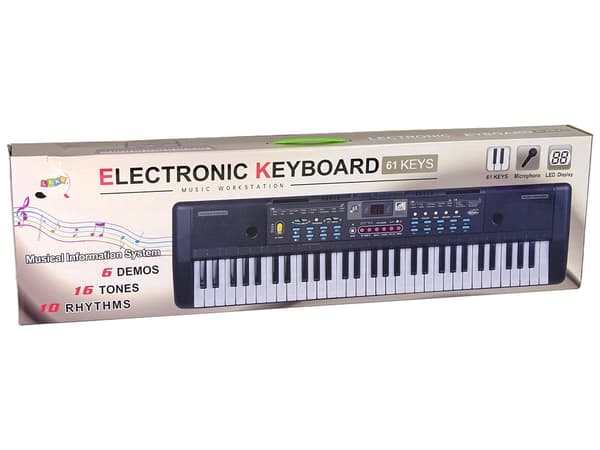 Børnekeyboard 61 tangenter med mikrofon og nodeholder, fra 3 år