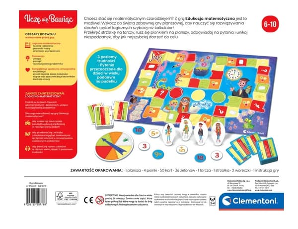 Matematiikkalautapeli lapsille 6–10 år, 2–4 pelaajaa