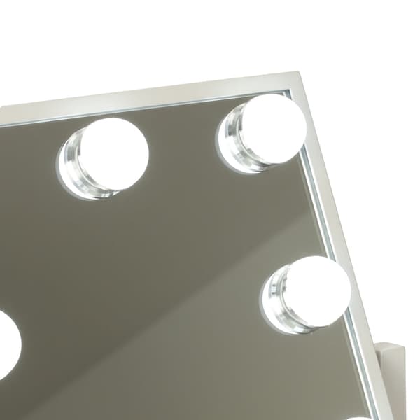 LED-makeupspejl 12 LED dæmpbar 3 lysindstillinger USB 30x40 cm