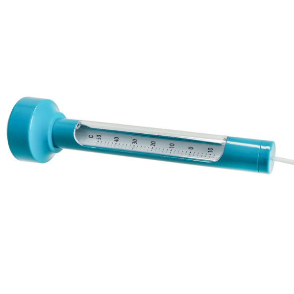 Flytande pooltermometer med snodd, Celsius/Fahrenheit, 19 cm