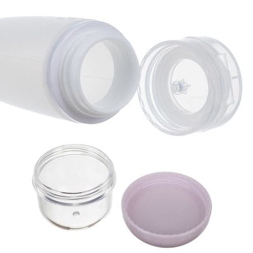 Resekosmetiktaske set 10 delar transparent, 4x100 ml flaskor