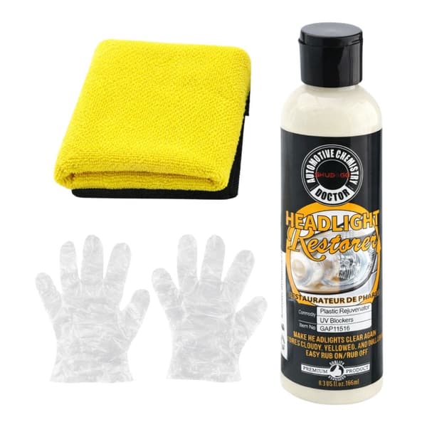 Forlygterenoveringskit til bil 166 ml med mikrofiberklud og handsker
