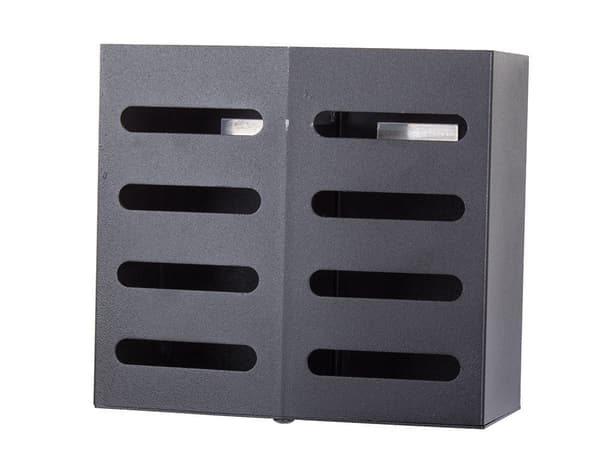 Vægmonteret bestikholder 2 rum rustfrit stål 15x7x13,5