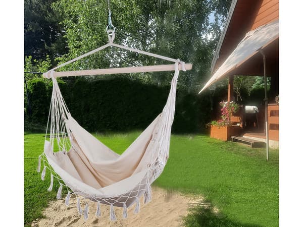 Riipputuoli (hammock chair) puuvilla/polyesteri puutangolla 90 cm